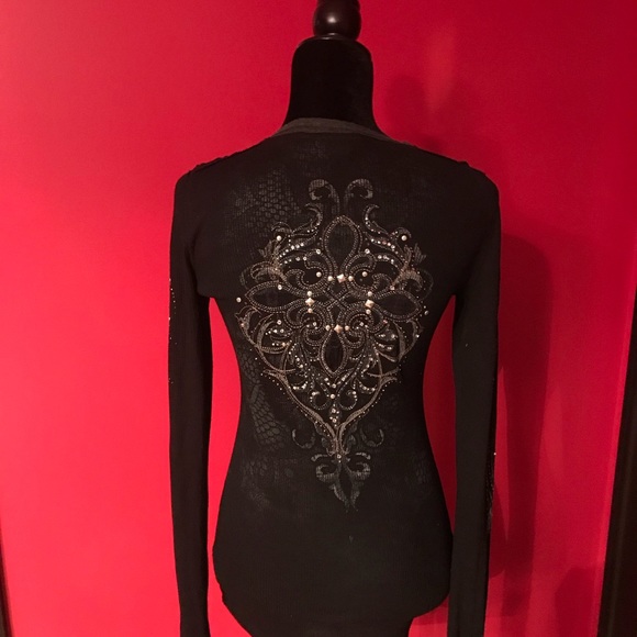 Miss Me Tops - Miss Me Beaded Blouse